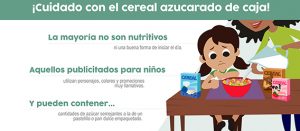 Fragmento del infográfico ¡Cuidado con el cereal azucarado de caja!