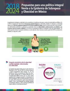 Portada de Propuestas para una política integral frente a la Epidemia de Sobrepeso y Obesidad en México (2018-2024)
