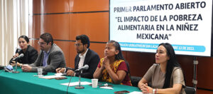 Panel del Primer parlamento abierto sobre el impacto de la pobreza alimentaria en la niñez mexicana