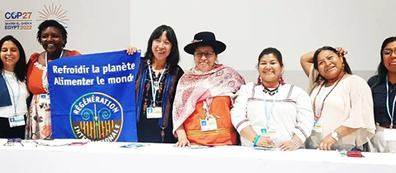 Un grupo de mujeres del sur global en la COP 27 sobre soberanía alimentaria en el contexto del cambio climático