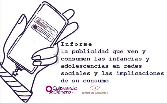 Portada de la presentación del Informe La publicidad que ven y consumen las infancias y adolescencias en redes sociales y las implicaciones de su consumo