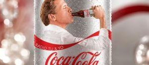 Fragmento de publicidad en lata de Coca-Cola con Luis Miguel